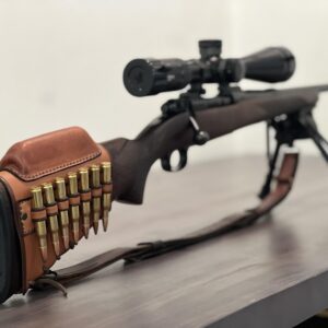Ruger, Remington, Winchester Bolt Action Leather Stock Cover with Cheek Riser