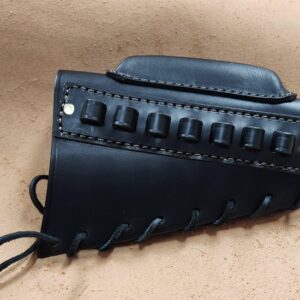 Henry Stock cover, black leather, brass hardware, 1" riser, .30 caliber loops