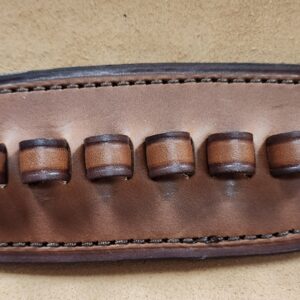 On the belt ammo carrier brown leather, .45, 454, 450 bushmaster, .308, .30-06 loops