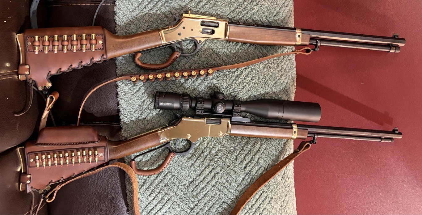 No-drill leather stock cover combo with sling for a rifle